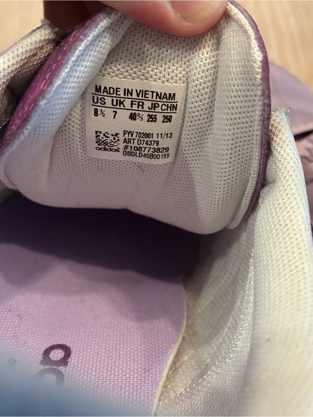 adidas Women’s Light Lavender and Deep Purple Samoa Sneakers - Picture 7 of 10